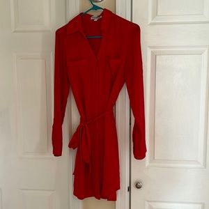 Red shirt dress